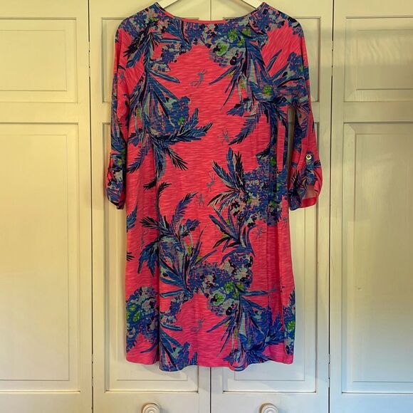 Lilly Pulitzer Surfcrest dress tiki pink Out on a limb print M - Picture 8 of 12